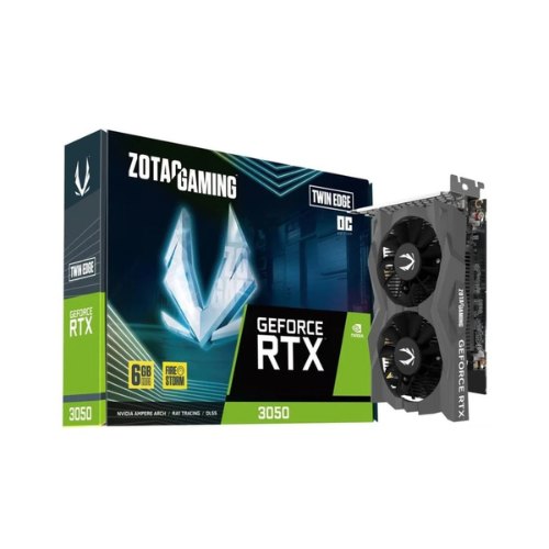 Zotac RTX 3050 6GB GDDR6 TWING EDGE OC,NV,RTX3050,GDDR6,6GB,96BIT,HDMI+3DP,2 VENTILADORES (ZT-A30510H-10L)