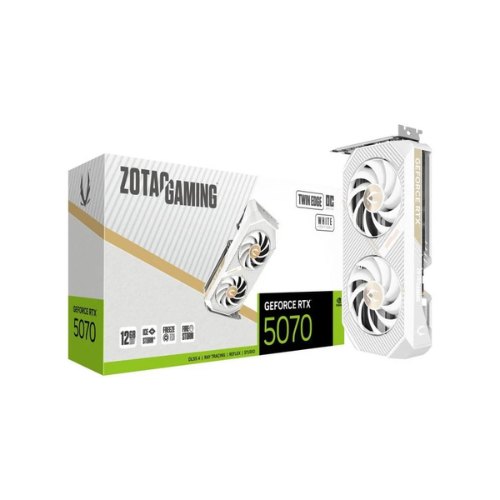 Zotac RTX 5070 TWIN EDGE OC WHITE EDITION,NV,RTX5070,12GB,GDDR7,192BIT,1HDMI+3DP,2 VENTILADORES (ZT-B50700Q-10P)
