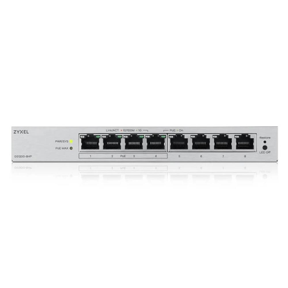 Zyxel gs1200 - 8hpv3 8xgb (4xpoe+) 68w