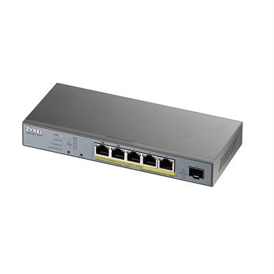 Zyxel GS1350-6HP-EU0101F switch Gestionado L2 Gigabit Ethernet (10 100 1000) Energía sobre Ethernet (PoE) Gris